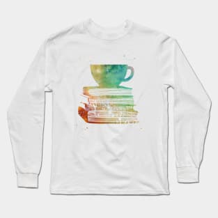 Cup of Tea with Books Long Sleeve T-Shirt